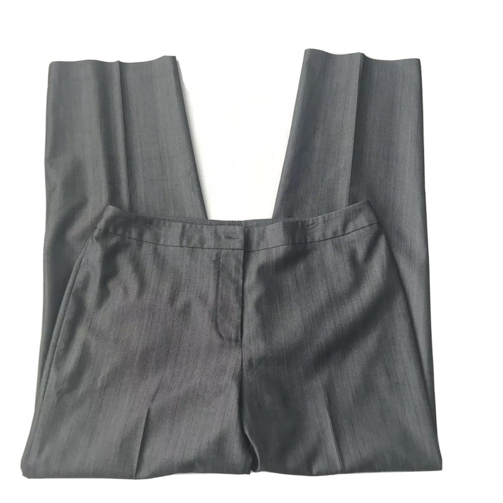 Addition By Chico's Dress Pant Size 1 Medium Charcoal Grey Stripe St Leg